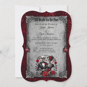 Invitation Carton d'invitation de mariage gothique floral rom