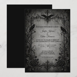 Invitation Carton d'invitation de mariage gothique vampire Ha