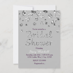 Invitation Carton d'invitation de mariage gris et argent pail