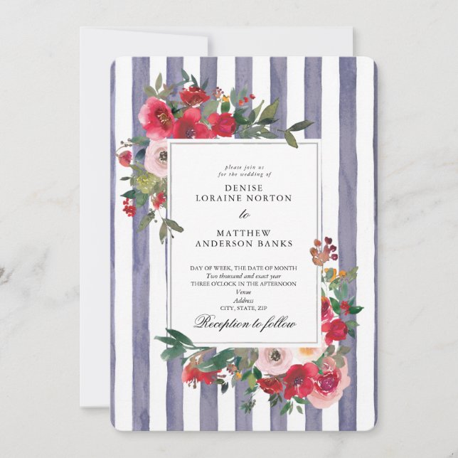 Invitation Carton d'invitation de mariage Gris Lavande (Devant)
