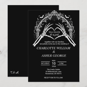 Invitation Carton d'invitation de mariage Halloween à arche s