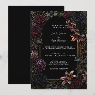 Invitation Carton d'invitation de mariage Halloween gothique 