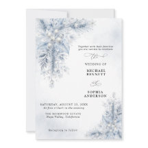 Carton d'invitation de mariage hivernal aux baies