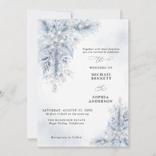 Invitation Carton d'invitation de mariage hivernal aux baies