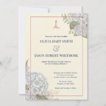 Carton d'invitation de mariage Hydrangea Coastal