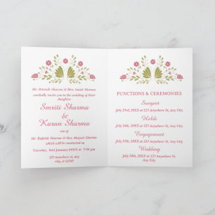Invitation Carton d'invitation de mariage indien contemporain