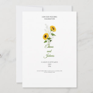 Invitation carton d'invitation de mariage jardin doré tournes
