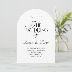 Invitation Carton d'invitation de mariage luxe calme noir et