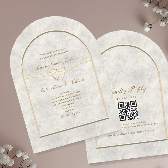 Invitation Carton d'invitation de mariage luxe en or avec cod (Créateur téléchargé)