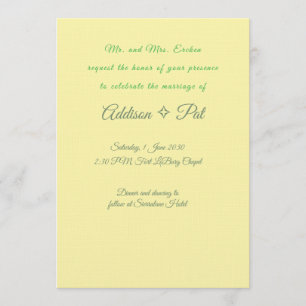 Invitation Carton d'invitation de mariage minimaliste jaune e