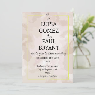 Invitation Carton d'invitation de mariage moderne avec fond p