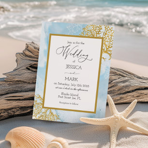 Invitation Carton d'invitation de mariage nautique à l'aquare