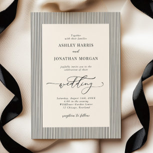 Invitation Carton d'invitation de mariage Old Money à rayures