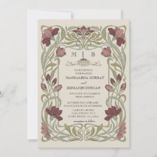 Invitation Carton d'invitation de mariage orné de fleurs vint