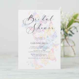 Invitation Carton d'invitation de mariage papillon pastel