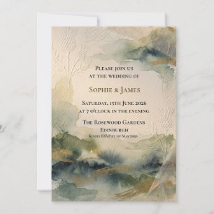 Invitation Carton d'invitation de mariage Paysage de chardon