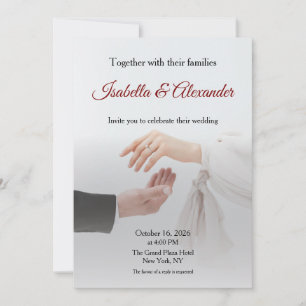 Invitation Carton d'invitation de mariage photo élégante blan