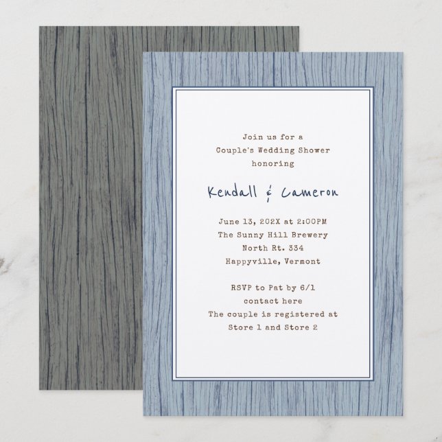 Invitation Carton d'invitation de mariage pour couples au gra (Devant / Derrière)