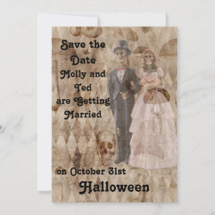 Invitation Carton d'invitation de mariage pour Halloween en b