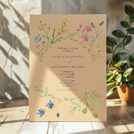Invitation Carton d'invitation de mariage printanier coloré