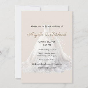 Invitation Carton d'invitation de mariage, Robe de mariée