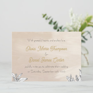 Invitation Carton d'invitation de mariage rose pastel