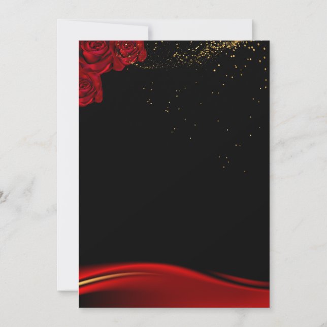 Invitation Carton d'invitation de mariage Rouge et Noir (Dos)