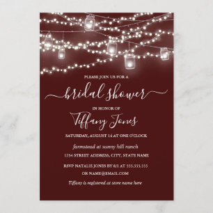 Invitation Carton d'invitation de mariage rustique bordeaux