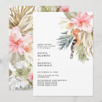 Carton d'invitation de mariage safari africain enc