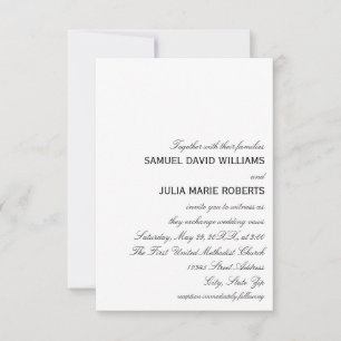 Invitation Carton d'invitation de mariage Simple Élégance 3x5