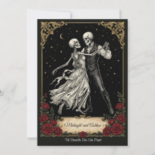 Invitation Carton d'invitation de mariage squelette gothique 