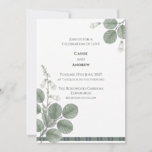 Invitation Carton d'invitation de mariage Tartan à la Campanu