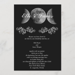 Invitation Carton d'invitation de mariage Triple Lune