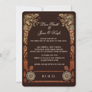 Invitation Carton d'invitation de mariage Vintage Autumn Moon