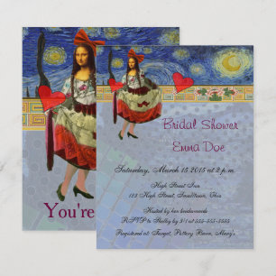 Invitation Carton d'invitation de mariage vintage Mona Lisa