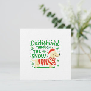 Invitation Carton d'invitation de Noël pour Dachshund crème