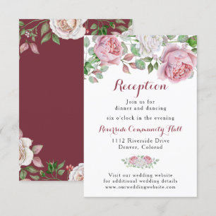 Invitation Carton d'invitation de réception de mariage floral