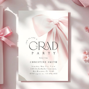 Invitation Carton d'invitation de remise de diplômes avec nœu