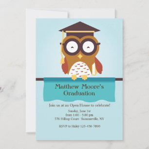 Invitation Carton d'invitation de remise de diplômes Chouette