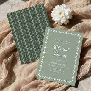 Invitation Carton d'invitation de répétition de dîner Olive V