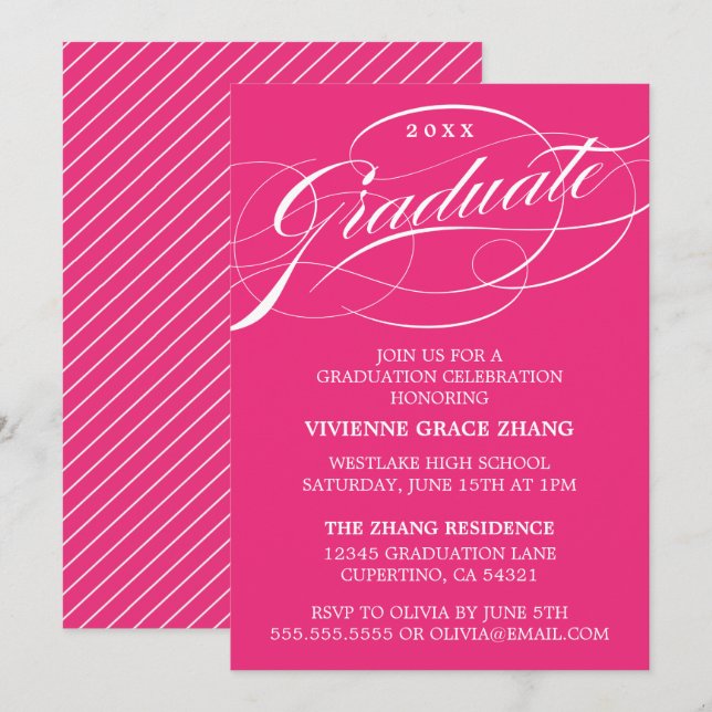 INVITATION CARTON D'INVITATION DE RÉUNION DE FIN D'ÉTUDES EN  (Devant / Derrière)