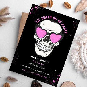 Invitation Carton d'invitation de soirée à thème crâne noir e