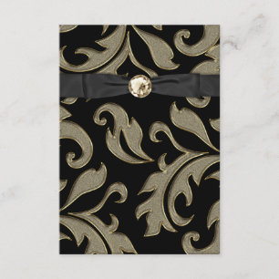 Invitation Carton d'invitation de soirée en damas noir et or 