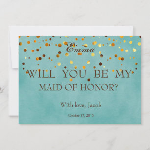 Invitation Carton d'invitation demoiselle d'honneur pailleté 