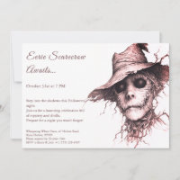 Carton d'invitation d'Halloween Épouvantail Sinias