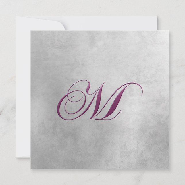 Invitation Carton d'invitation élégant avec monogramme (Devant)