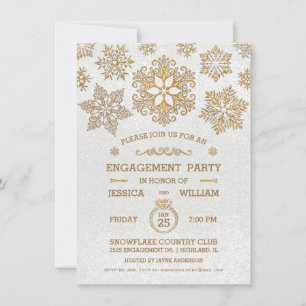 Invitation Carton d'invitation élégant de flocon de neige pou