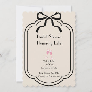 Invitation Carton d'invitation élégant de shower de mariage a