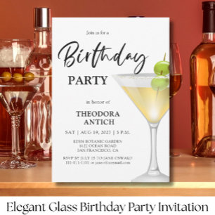 Invitation Carton d'invitation élégant en verre pour une fête