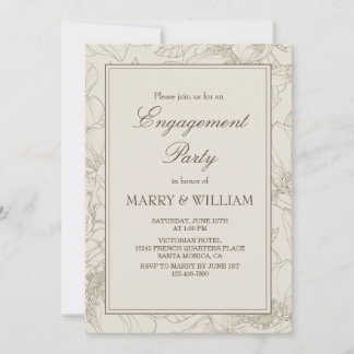 Invitation Carton d'invitation élégant et botanique pour une
